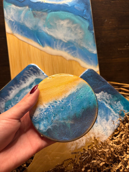 Set of 2 Ocean Resin Coasters