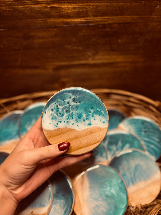 Set of 2 Ocean Resin Coasters